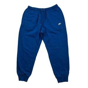 Nike Sweatpants Mens Large Blue Fleece Joggers Vintage Style Drawstring Logo